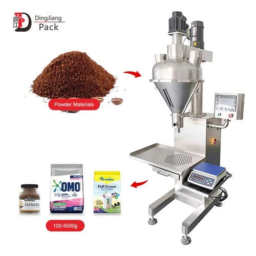 DJ-1B3 Riempitrice semiautomatica per polveri Efficiente macchina imballatrice da 100 g a 5 kg con grande tramoggia da 50 litri